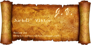 Jurkó Viktor névjegykártya
